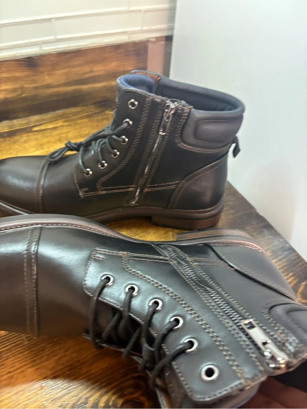 George Black Lace Up Boots Size 10.5